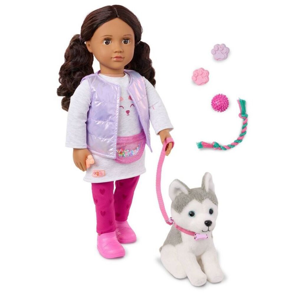 Our Generation -  Estella and Evi 18" Doll and Pet Pu Pink